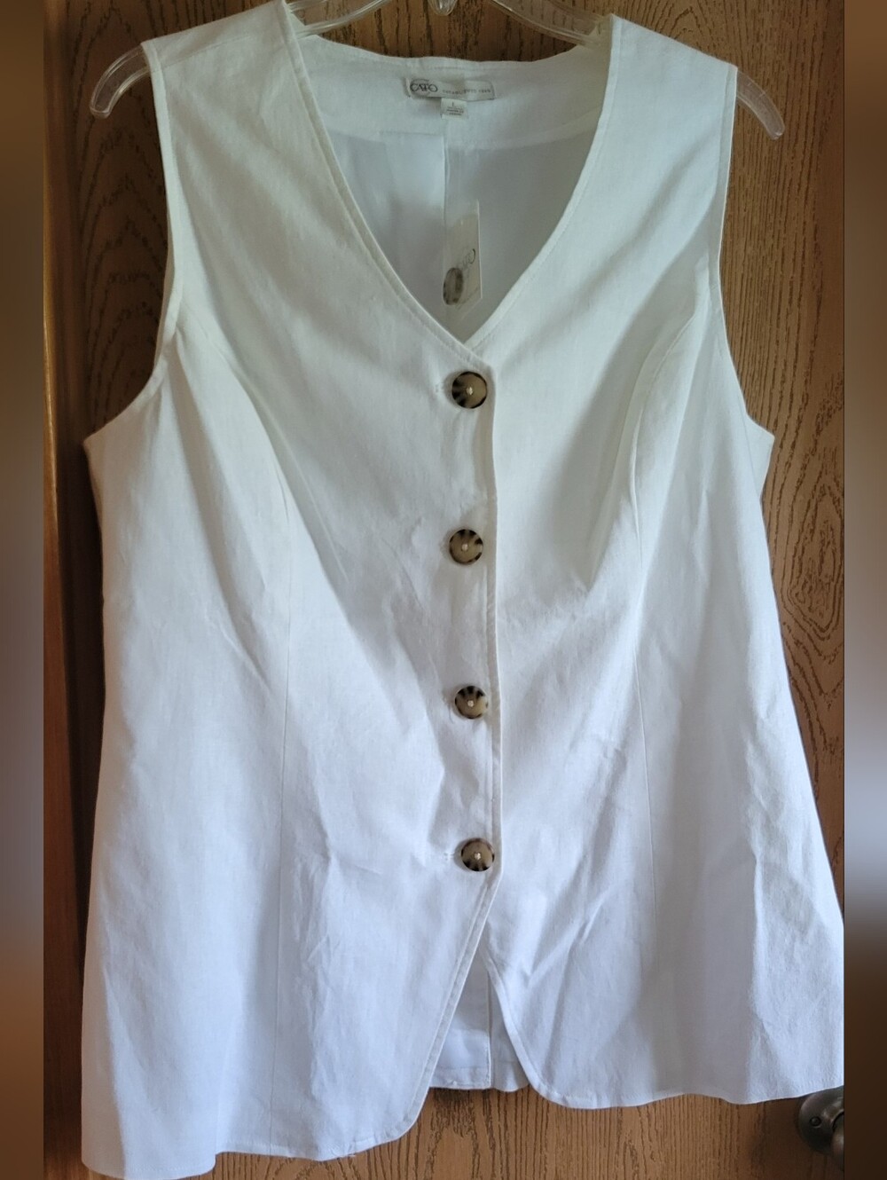 White Linen Vest